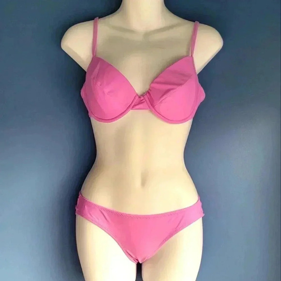 Le Redoute Other - Le Redoute Electric Pink Bikini Swimsuit Top Size 36 Bottom Size 6